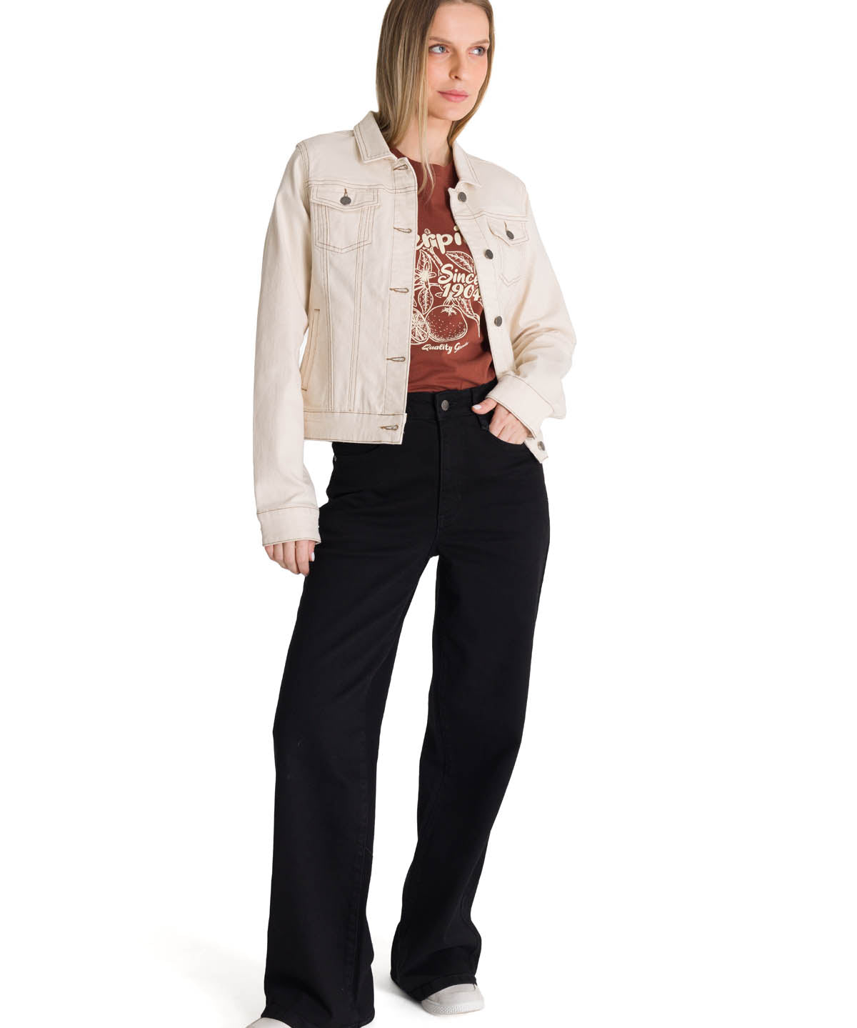 Chaqueta W Foundation Denim J Para Mujer Color Beige-5