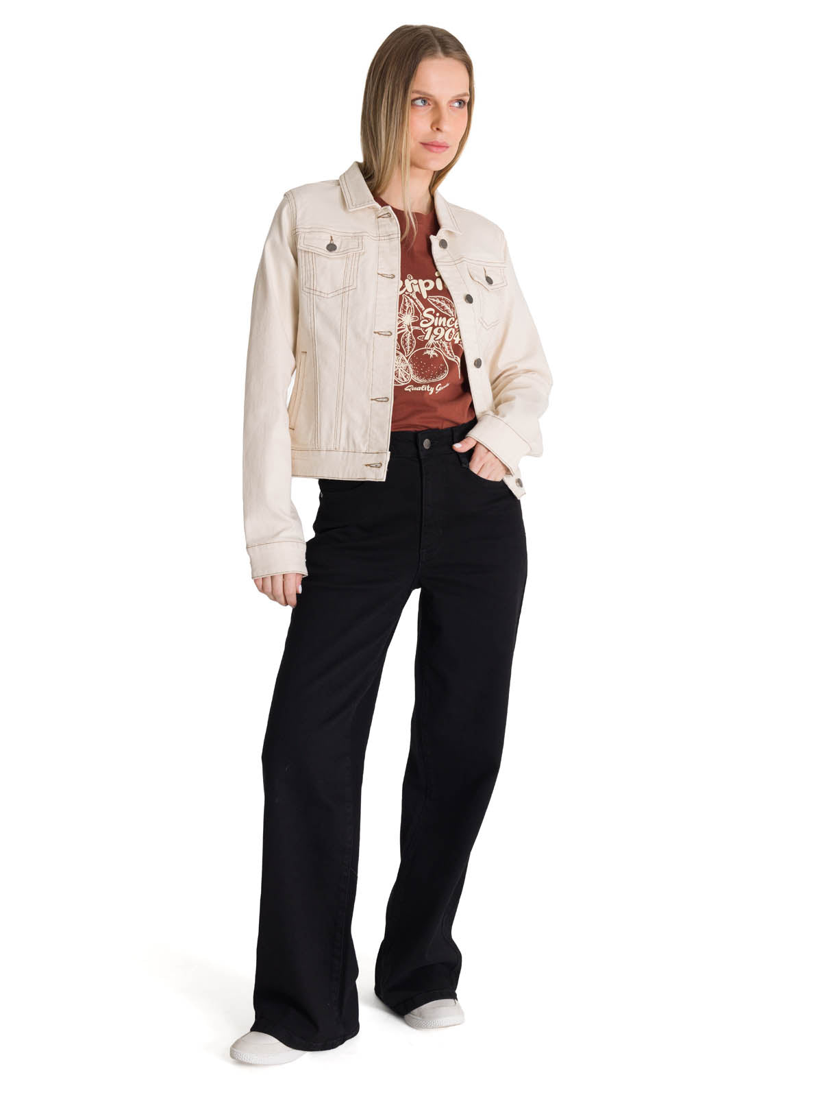 Chaqueta W Foundation Denim J Para Mujer Color Beige-5