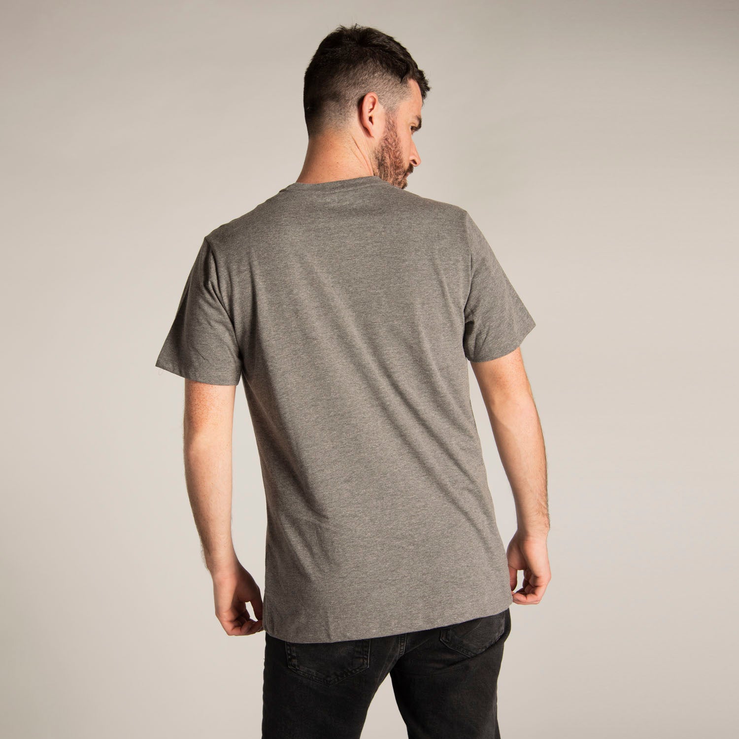 Camiseta Slim Fit Logo Tee Para Hombre Color Gris-3