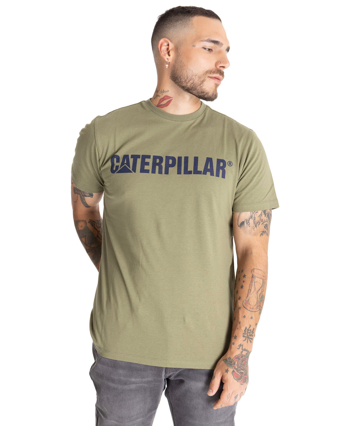 Camiseta Slim Fit Caterpillar Para Hombre Color Verde-1