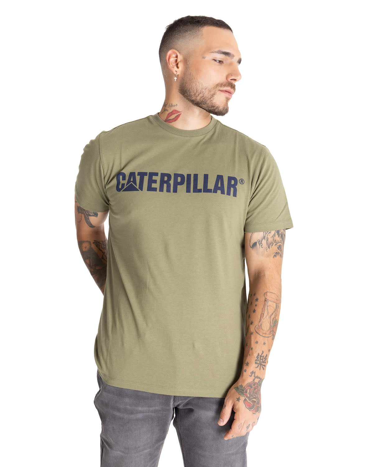 Camiseta Slim Fit Caterpillar Para Hombre Color Verde-1