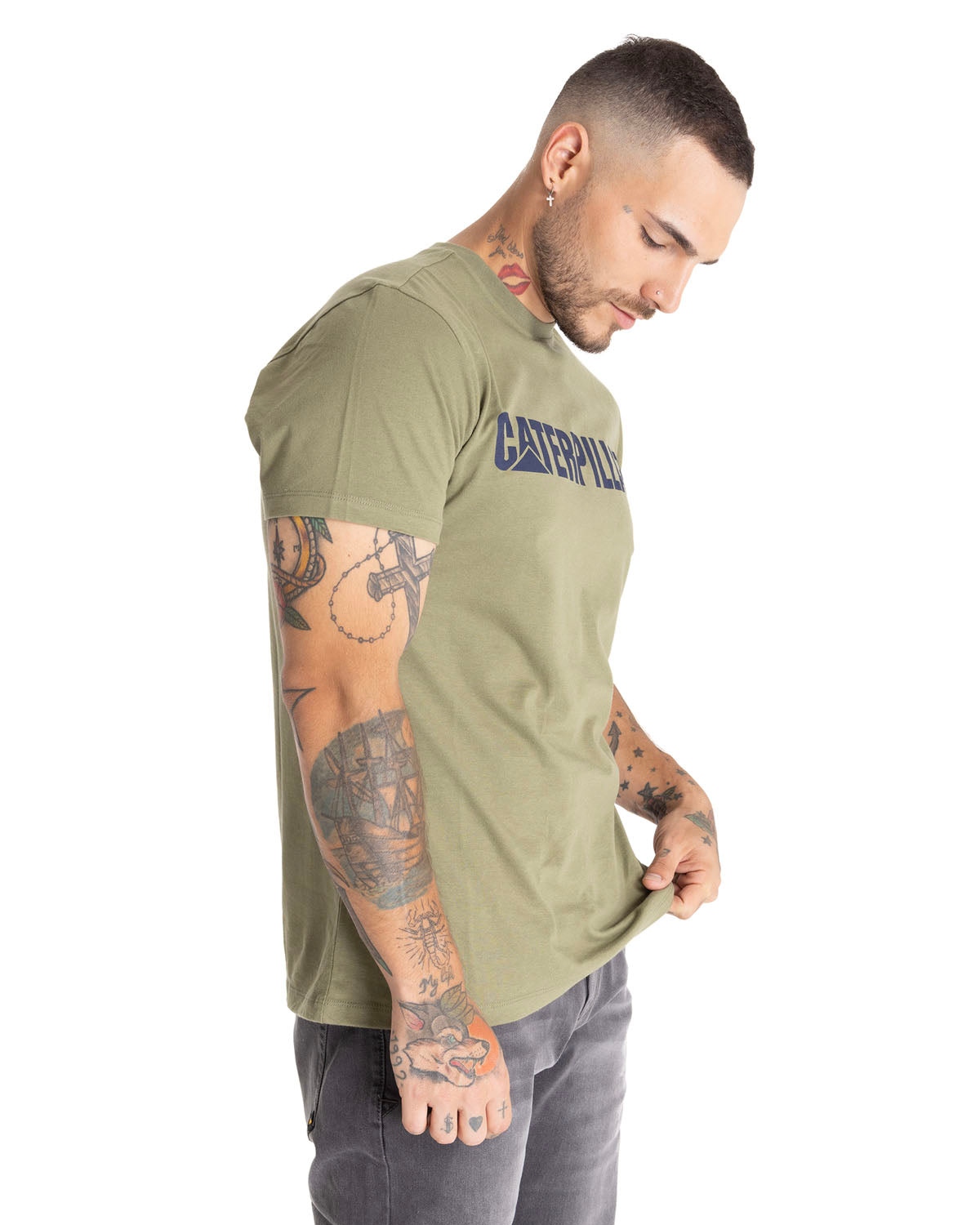 Camiseta Slim Fit Caterpillar Para Hombre Color Verde-2
