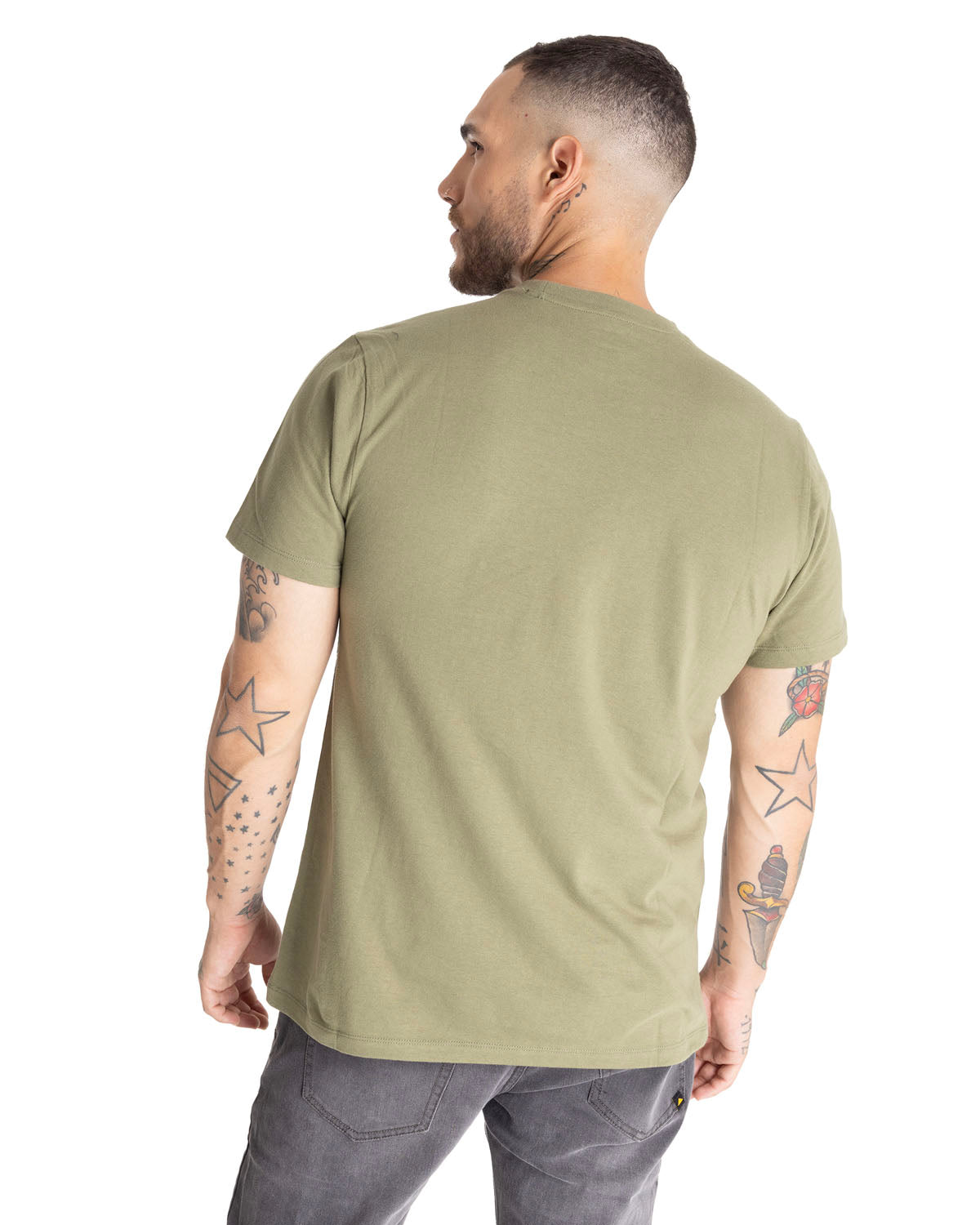 Camiseta Slim Fit Caterpillar Para Hombre Color Verde-3