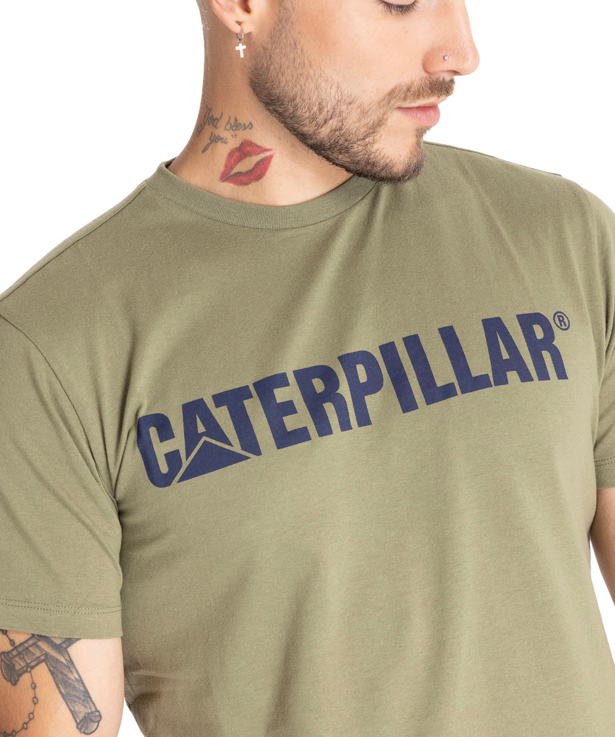 Camiseta Slim Fit Caterpillar Para Hombre Color Verde-4