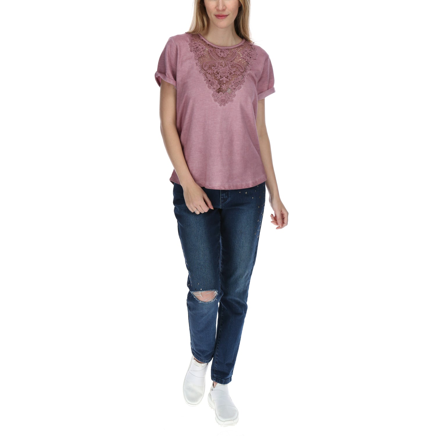 Pantalón Studded Slim Pant Para Mujer Color Azul-5