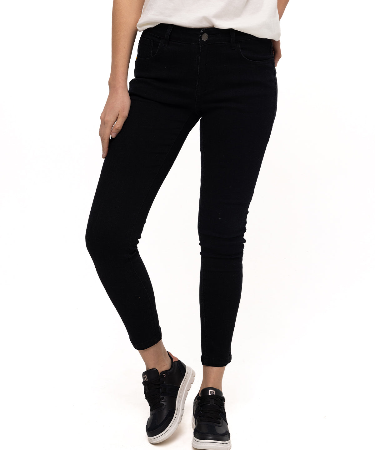 Pantalón Symbol Skinny Para Mujer Color Negro-1