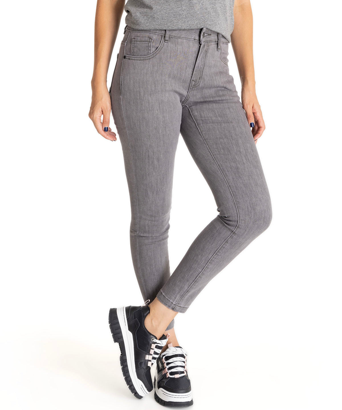 Pantalón Symbol Skinny Para Mujer Color Gris-1