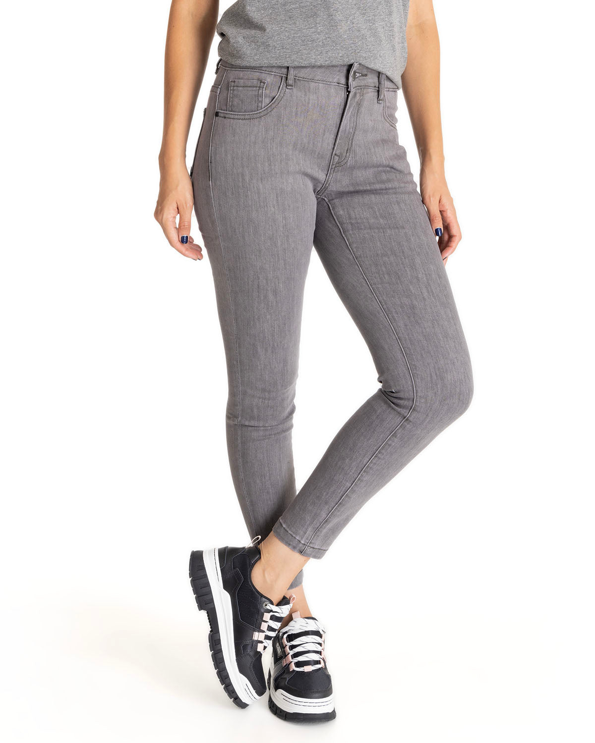 Pantalón Symbol Skinny Para Mujer Color Gris-1