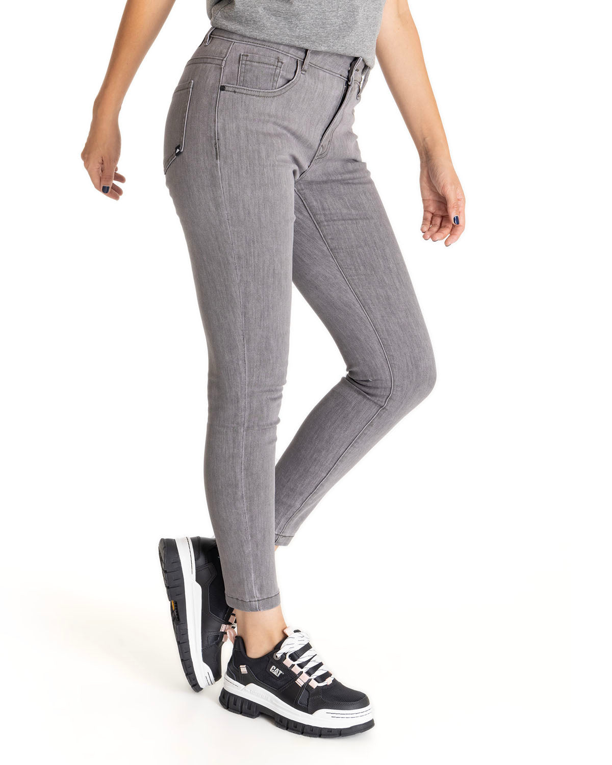 Pantalón Symbol Skinny Para Mujer Color Gris-2
