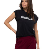 Camiseta Caterpillar Logo Tee Para Mujer Color Negro-2