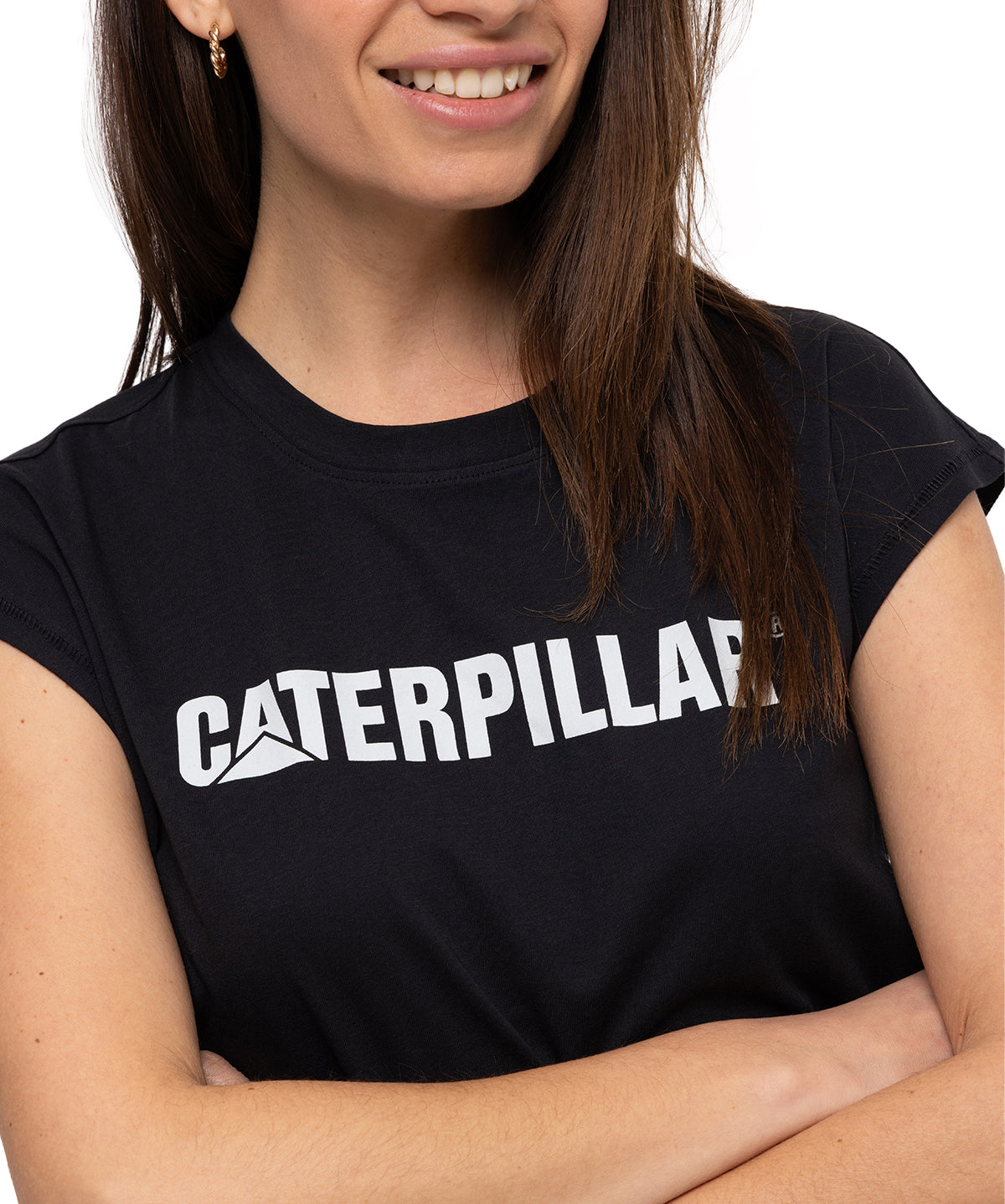 Camiseta Caterpillar Logo Tee Para Mujer Color Negro-3