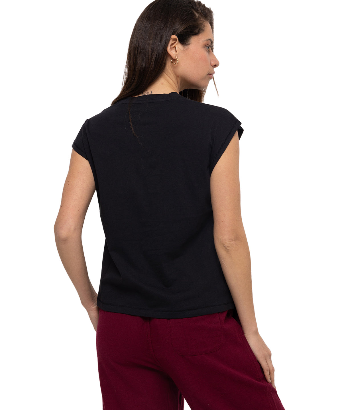Camiseta Caterpillar Logo Tee Para Mujer Color Negro-4