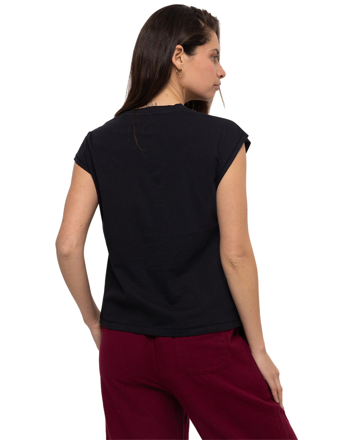 Camiseta Caterpillar Logo Tee Para Mujer Color Negro-4