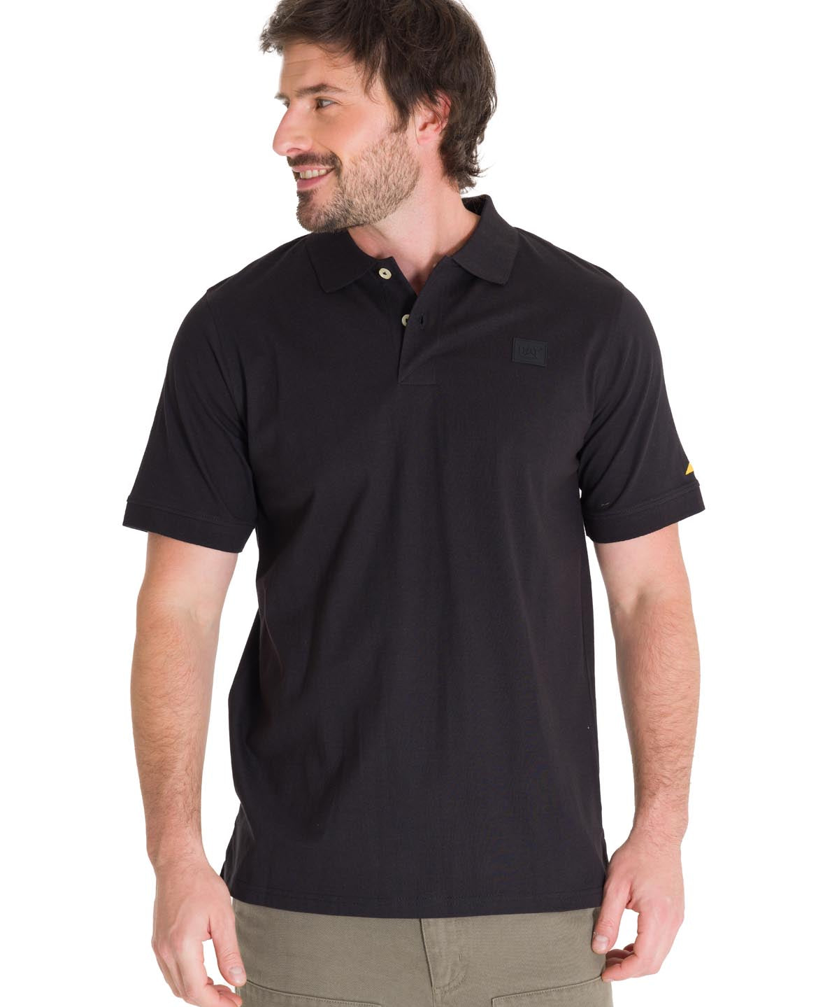 Polo Cat Logo Jersey Polo Para Hombre Color Negro-2
