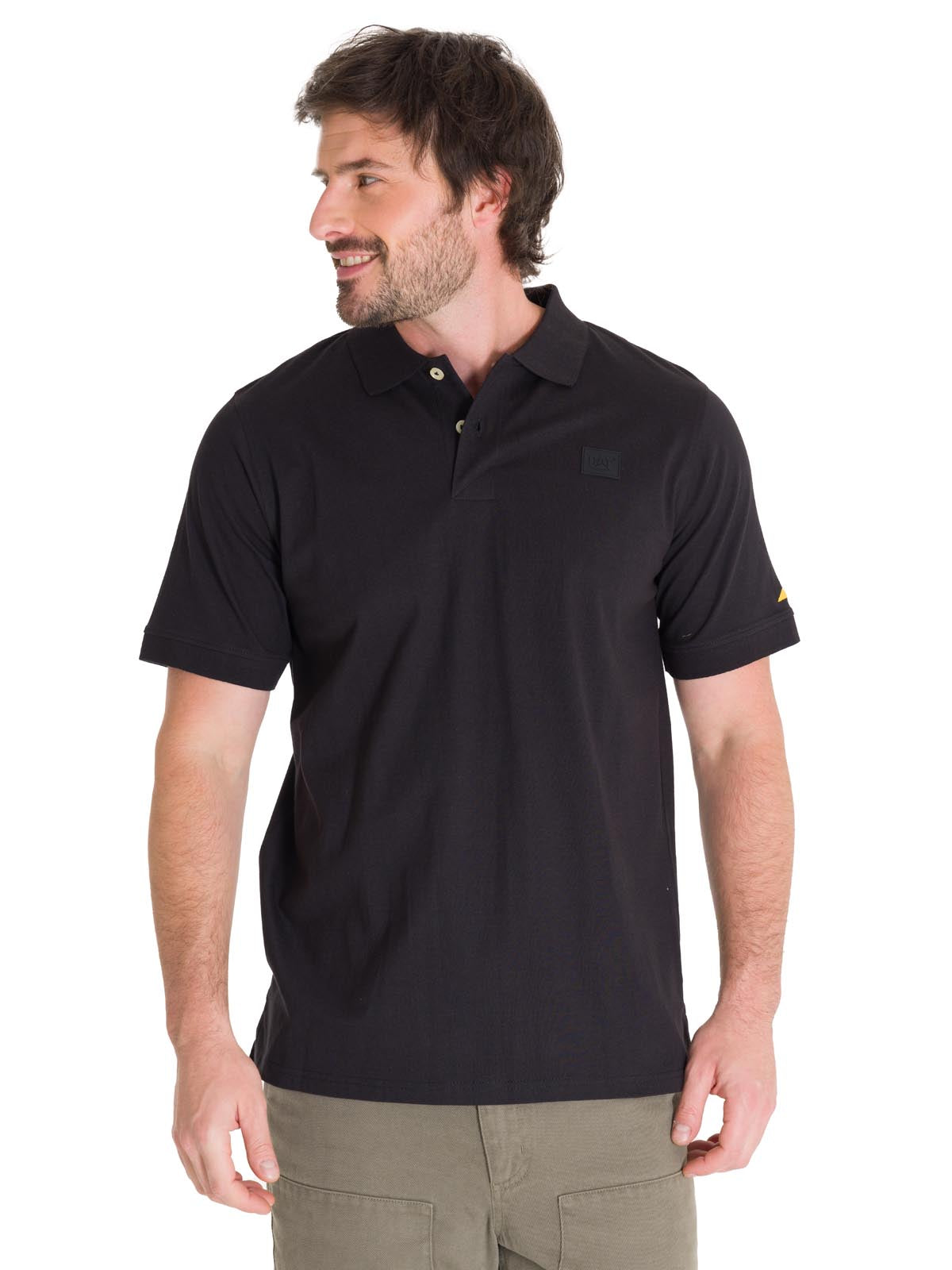 Polo Cat Logo Jersey Polo Para Hombre Color Negro-2