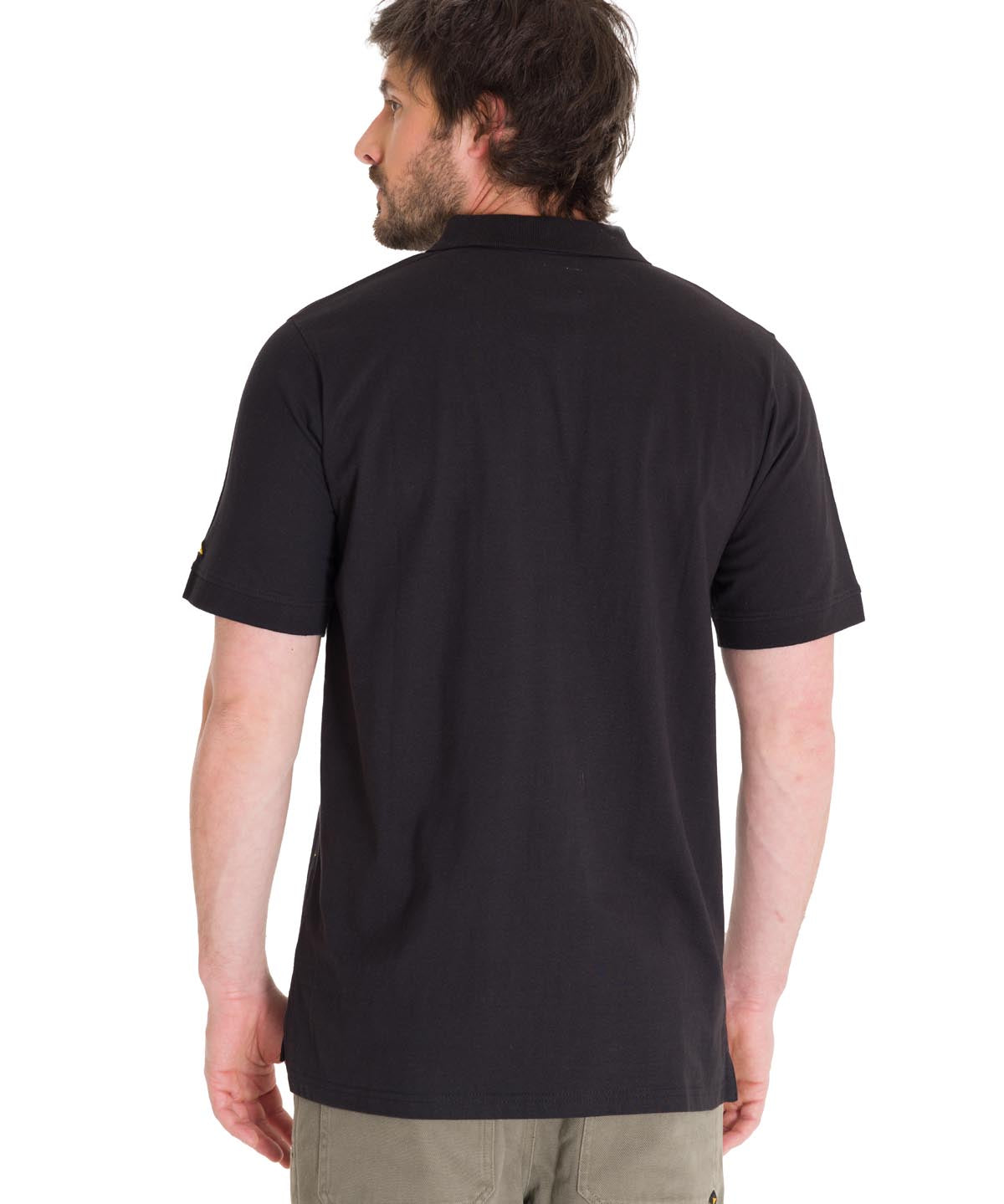 Polo Cat Logo Jersey Polo Para Hombre Color Negro-3