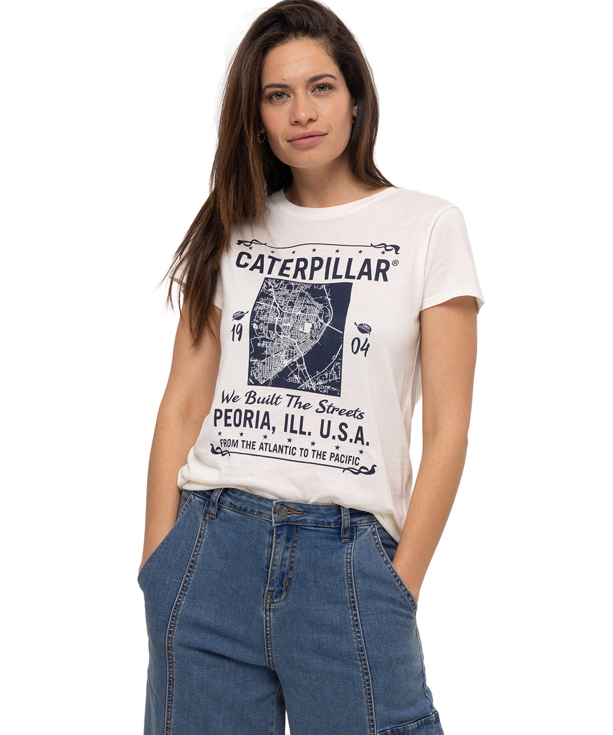 Camiseta W We Built The Stree Para Mujer Color Beige-1