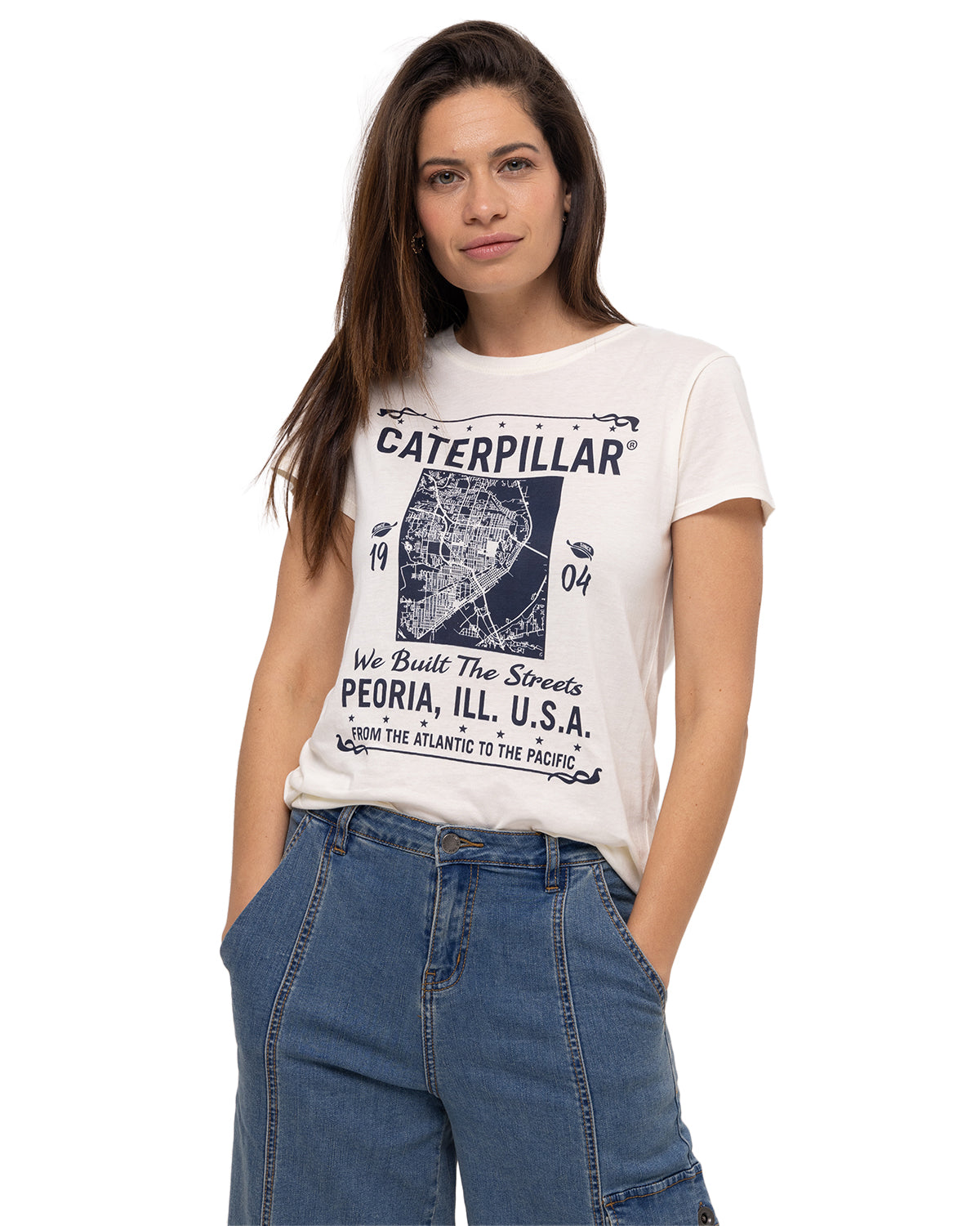 Camiseta W We Built The Stree Para Mujer Color Beige-1