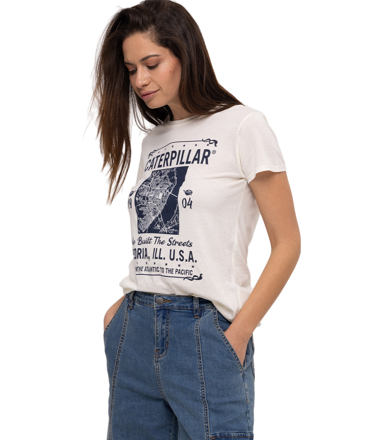 Camiseta W We Built The Stree Para Mujer Color Beige-2