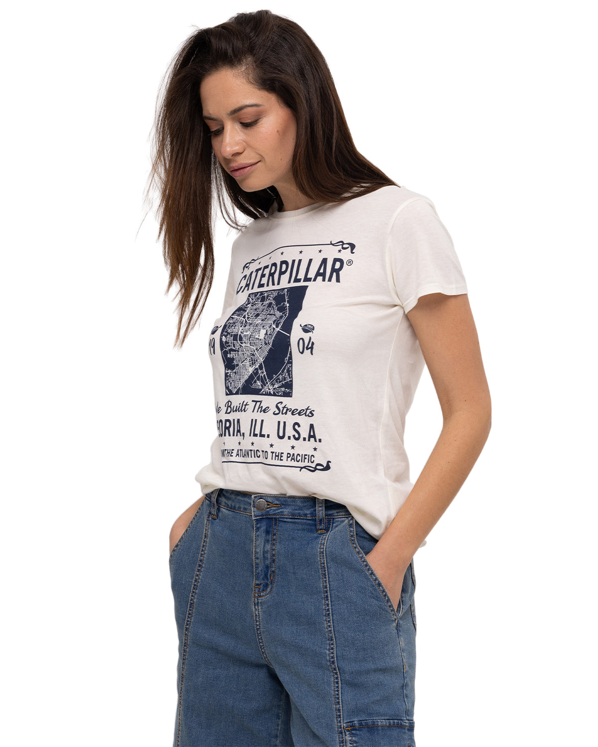 Camiseta W We Built The Stree Para Mujer Color Beige-2