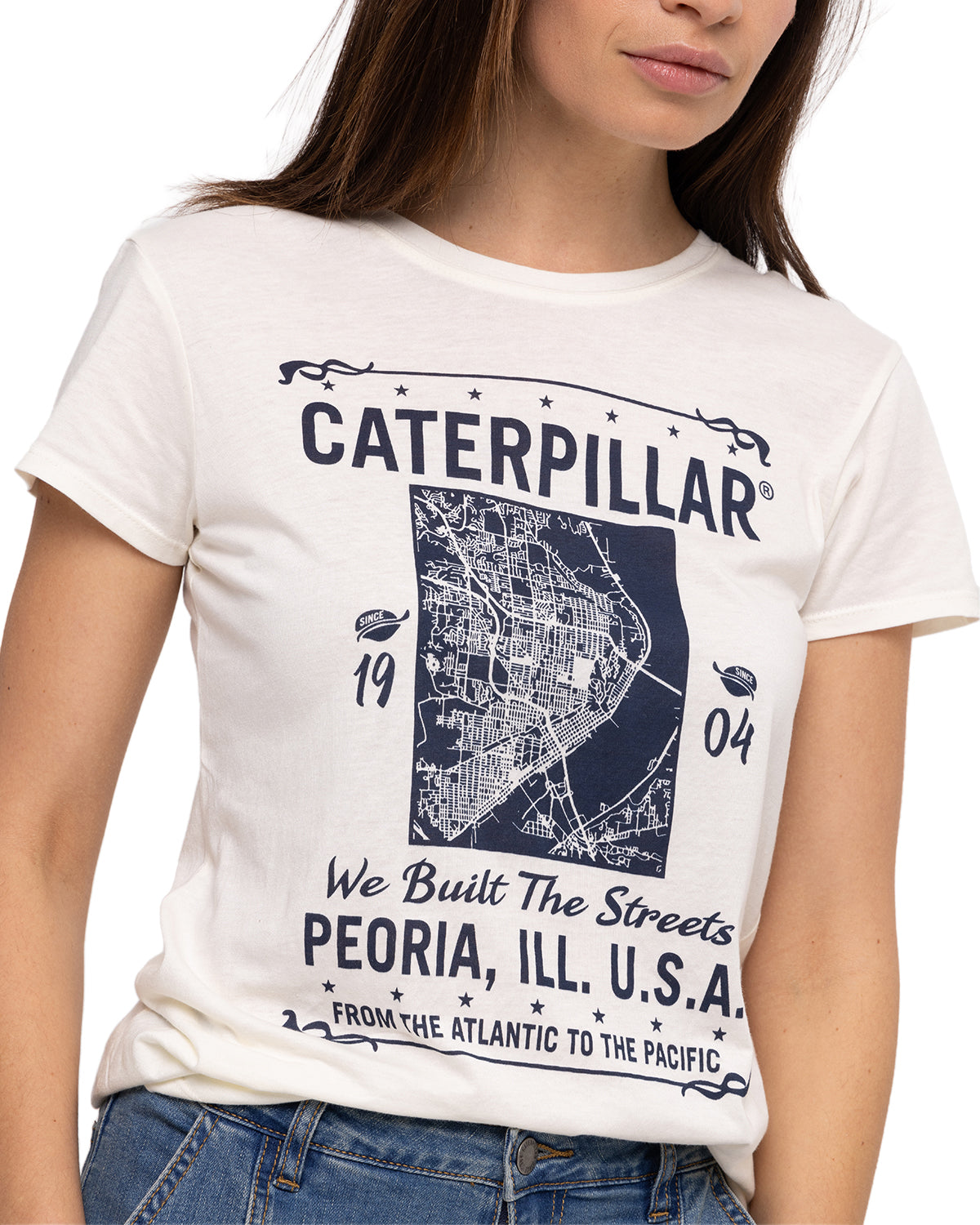 Camiseta W We Built The Stree Para Mujer Color Beige-3