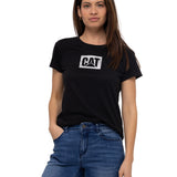 Camiseta Metallic Cat Logo Te Para Mujer Color Negro-1