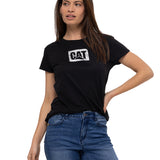 Camiseta Metallic Cat Logo Te Para Mujer Color Negro-2