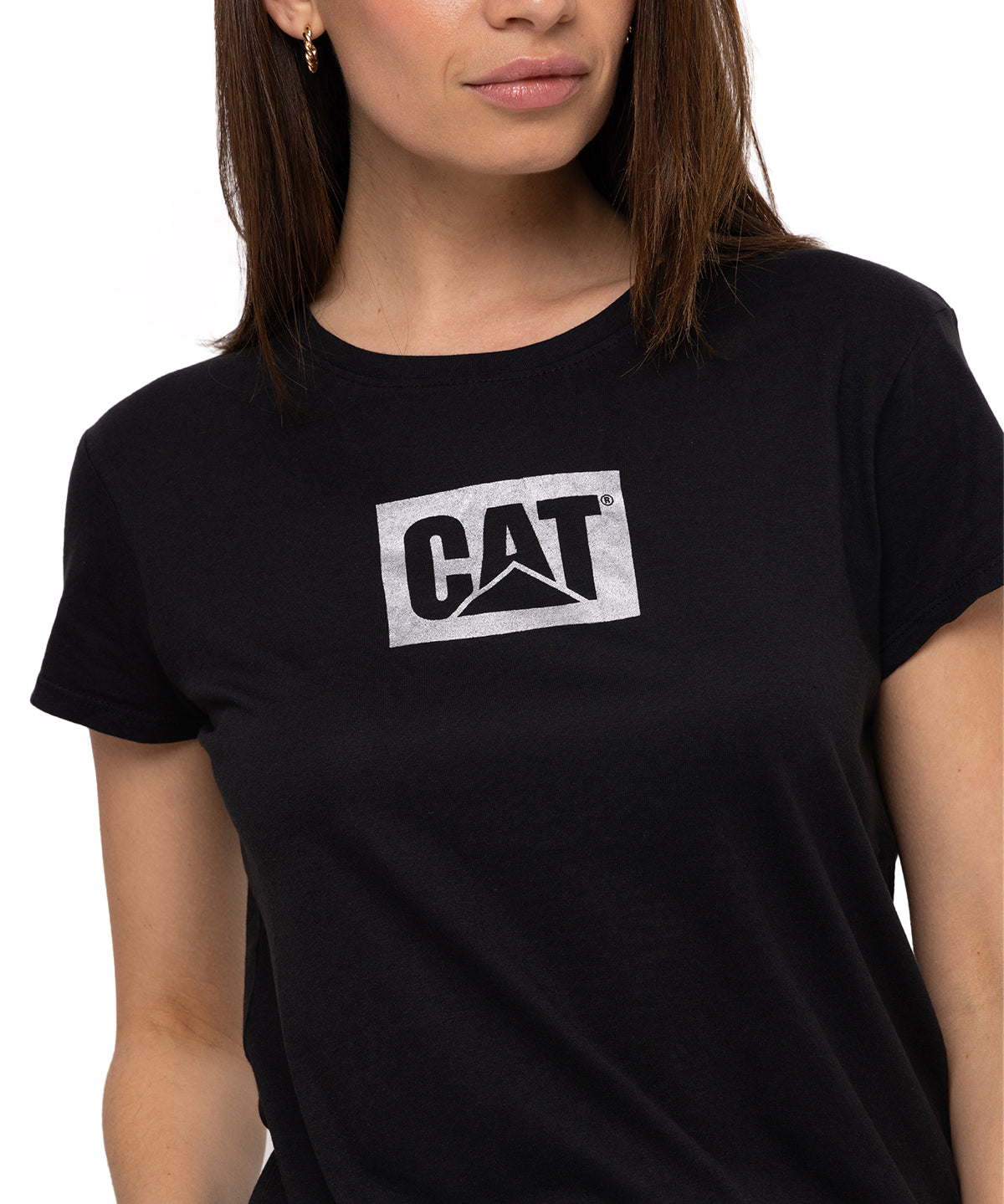 Camiseta Metallic Cat Logo Te Para Mujer Color Negro-3