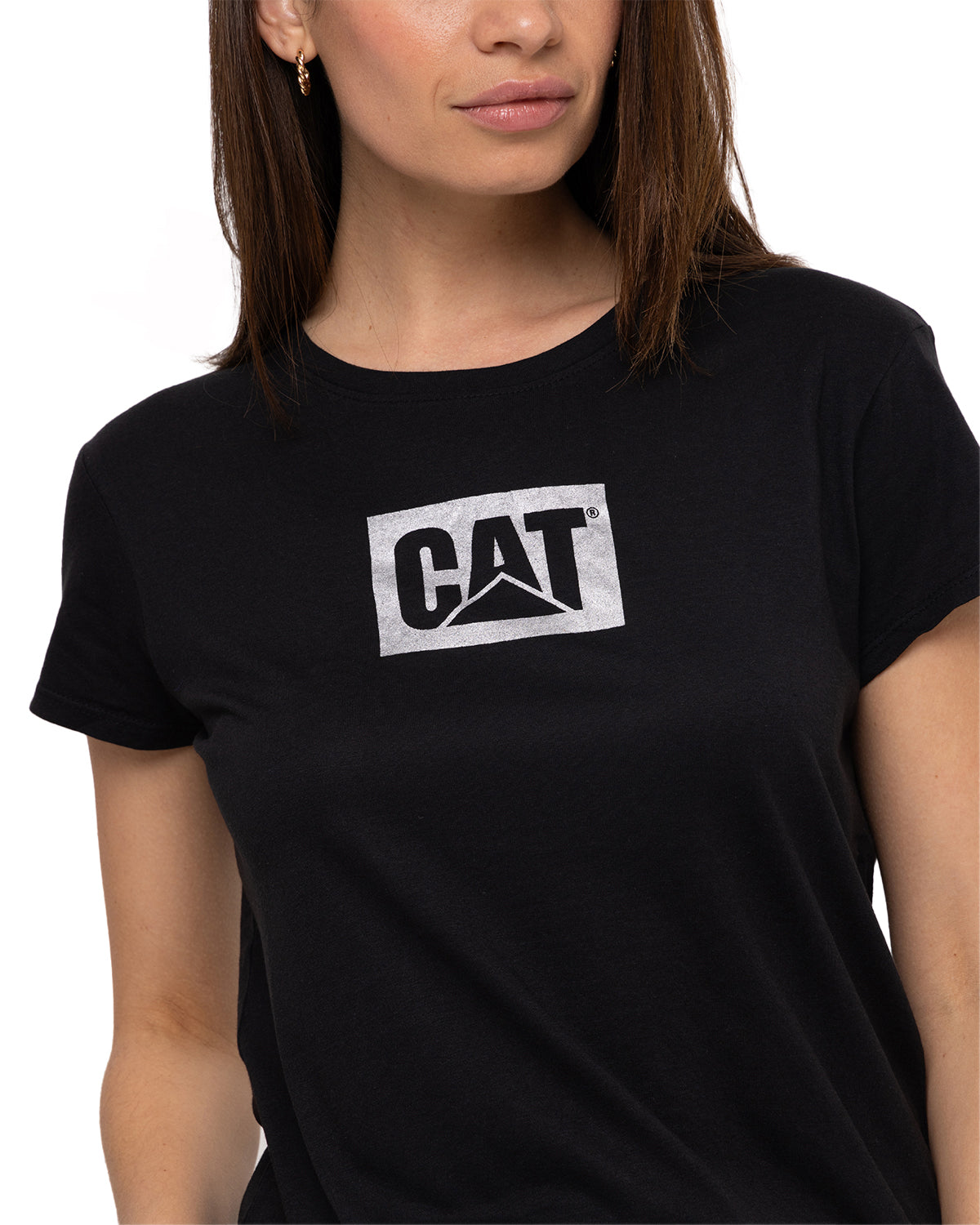 Camiseta Metallic Cat Logo Te Para Mujer Color Negro-3