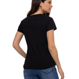 Camiseta Metallic Cat Logo Te Para Mujer Color Negro-4
