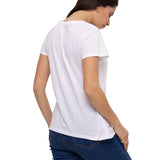 Camiseta Metallic Cat Logo Te Para Mujer Color Blanco-4