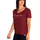 Camiseta Caterpillar Script V Para Mujer Color Rojo-1