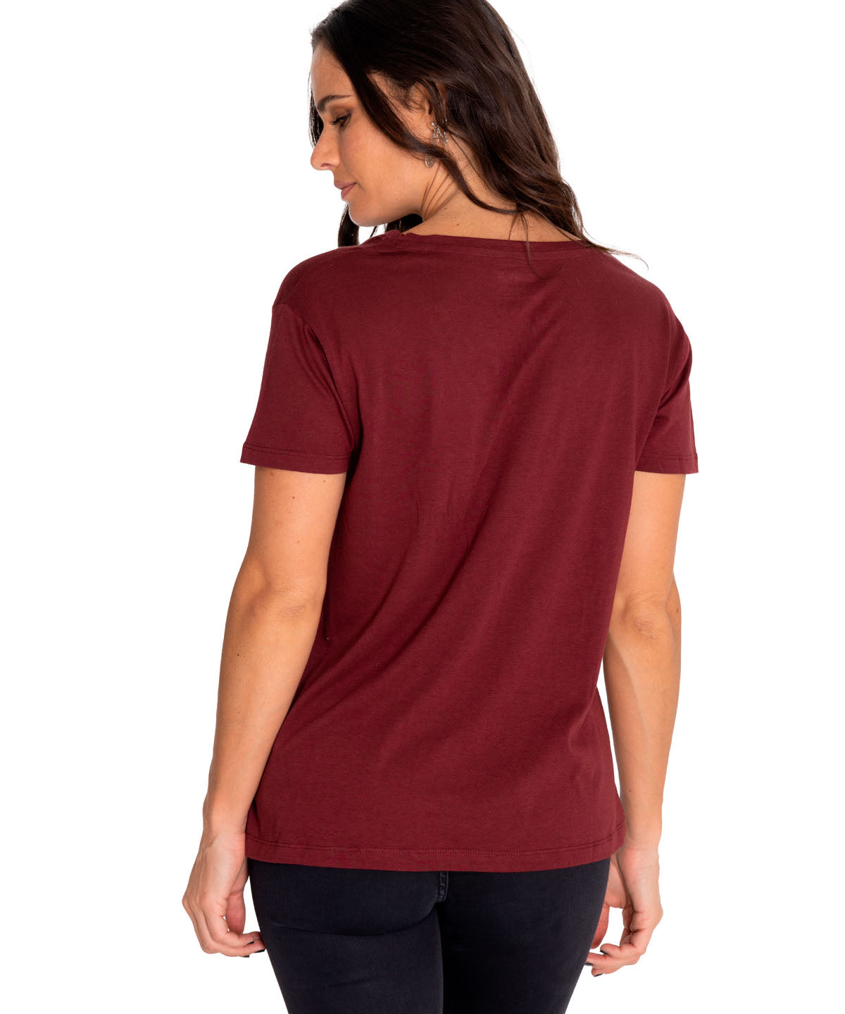 Camiseta Caterpillar Script V Para Mujer Color Rojo-2