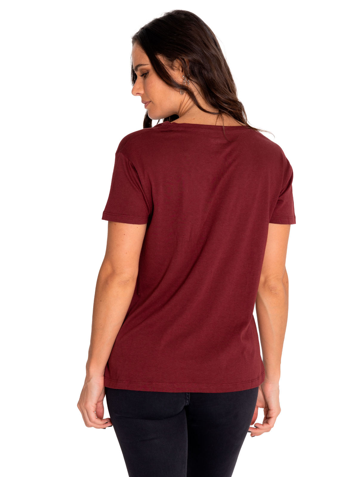 Camiseta Caterpillar Script V Para Mujer Color Rojo-2