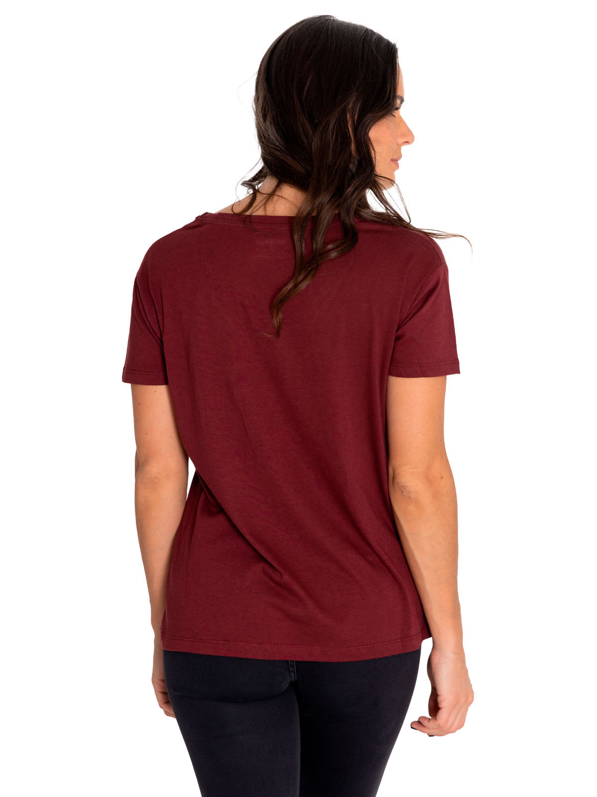 Camiseta Caterpillar Script V Para Mujer Color Rojo-3