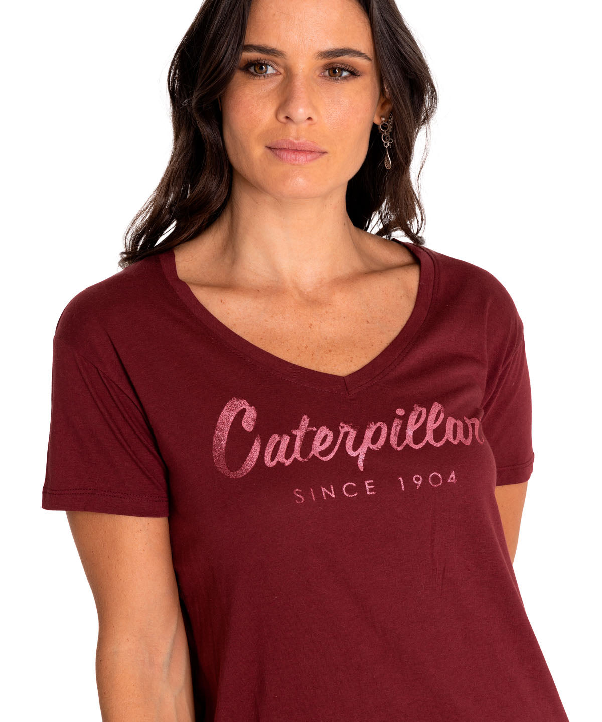 Camiseta Caterpillar Script V Para Mujer Color Rojo-4