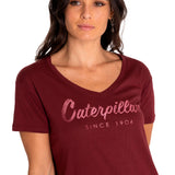 Camiseta Caterpillar Script V Para Mujer Color Rojo-4