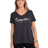 Camiseta Caterpillar Script V Para Mujer Color Negro-1