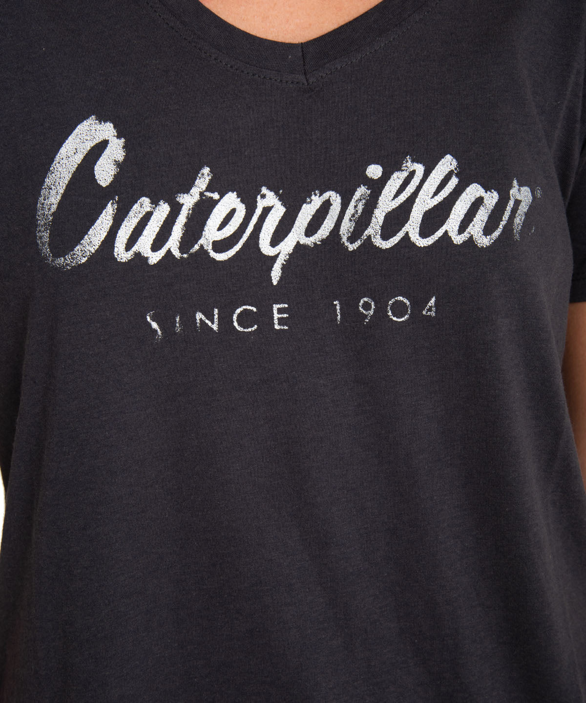 Camiseta Caterpillar Script V Para Mujer Color Negro-4