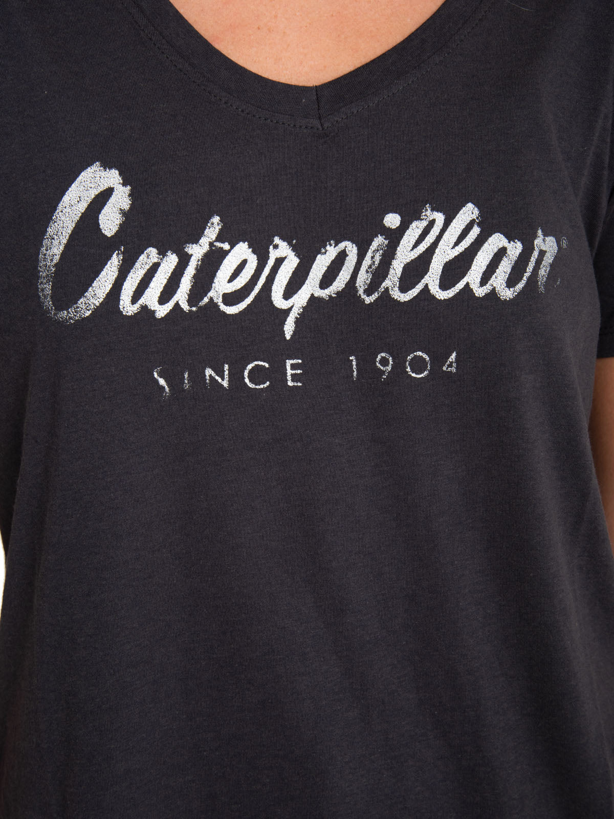 Camiseta Caterpillar Script V Para Mujer Color Negro-4