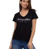 Camiseta Caterpillar Script V Para Mujer Color Negro-1
