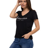 Camiseta Caterpillar Script V Para Mujer Color Negro-2