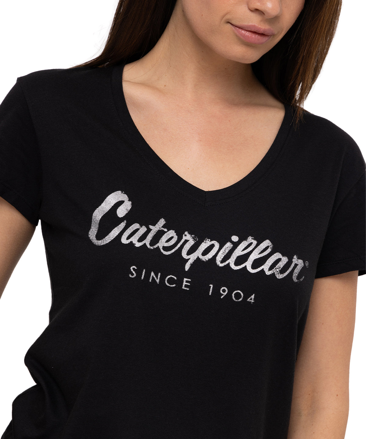 Camiseta Caterpillar Script V Para Mujer Color Negro-3