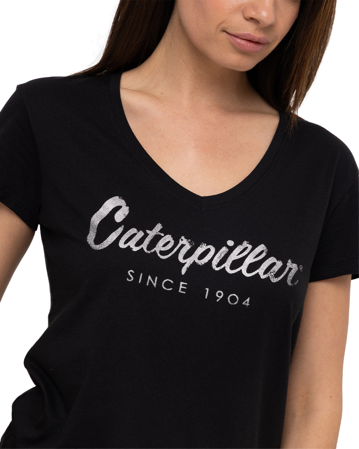 Camiseta Caterpillar Script V Para Mujer Color Negro-3