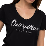 Camiseta Caterpillar Script V Para Mujer Color Negro-3
