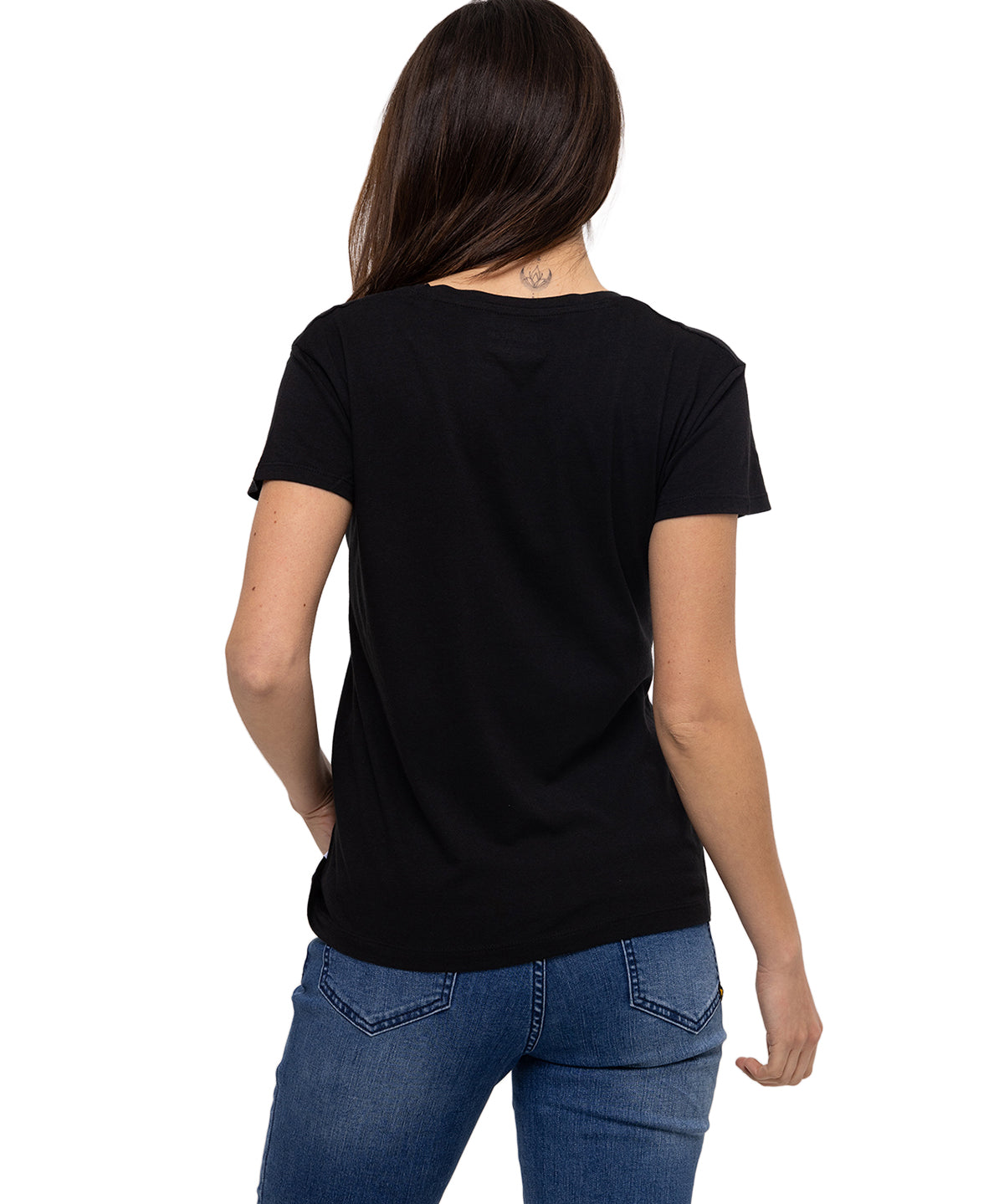Camiseta Caterpillar Script V Para Mujer Color Negro-4