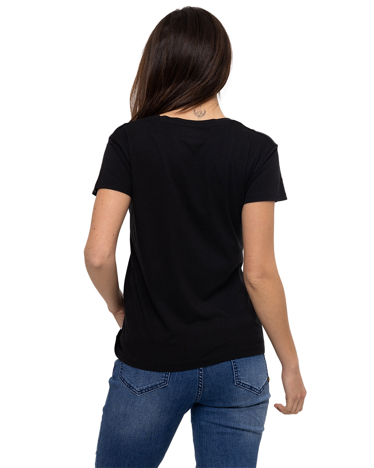 Camiseta Caterpillar Script V Para Mujer Color Negro-4