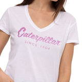 Camiseta Caterpillar Script V Para Mujer Color Blanco-3