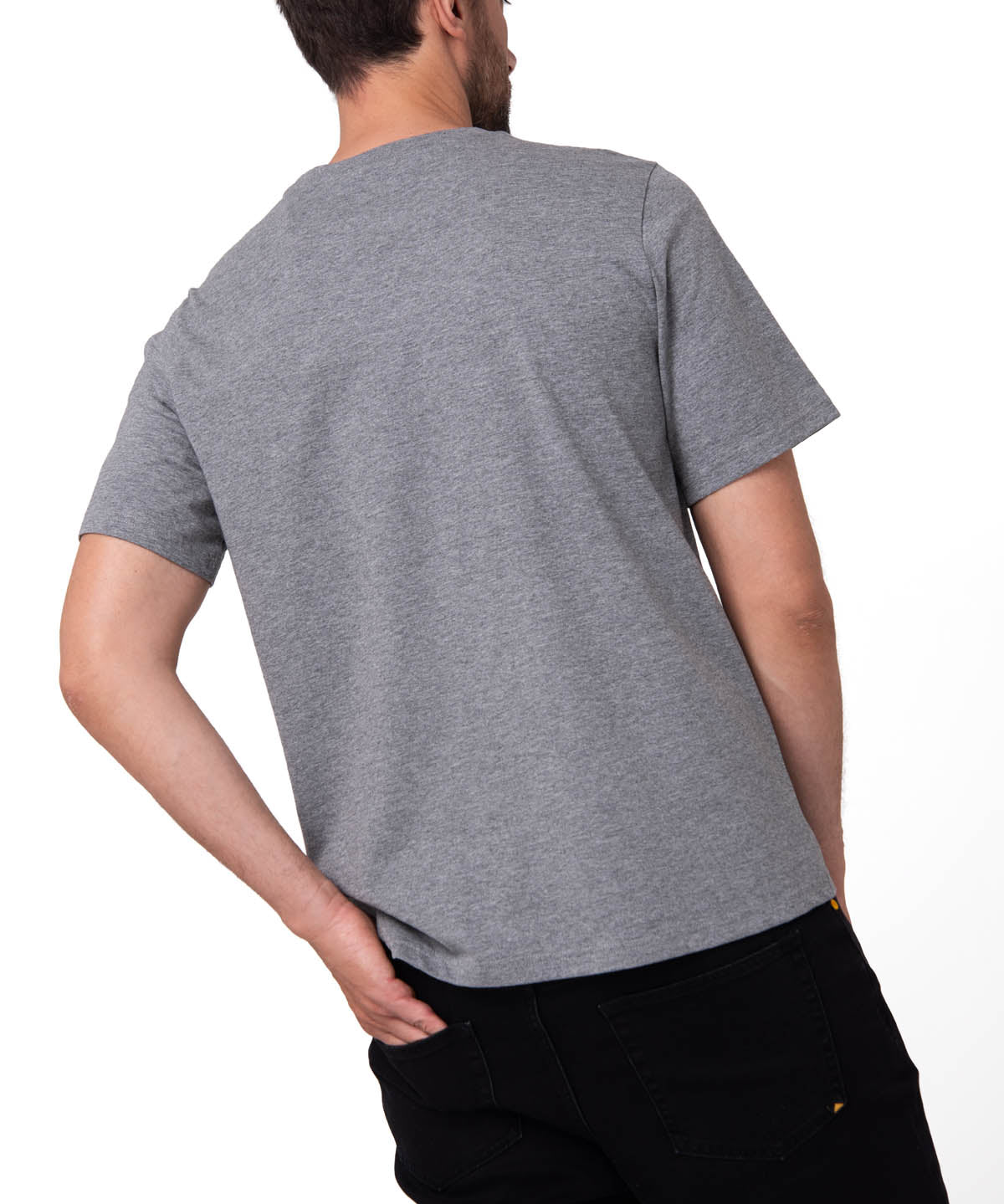 Camiseta Cat Logo Tee Hombre Color Gris-2