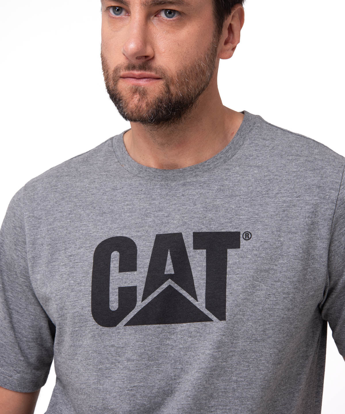 Camiseta Cat Logo Tee Hombre Color Gris-3